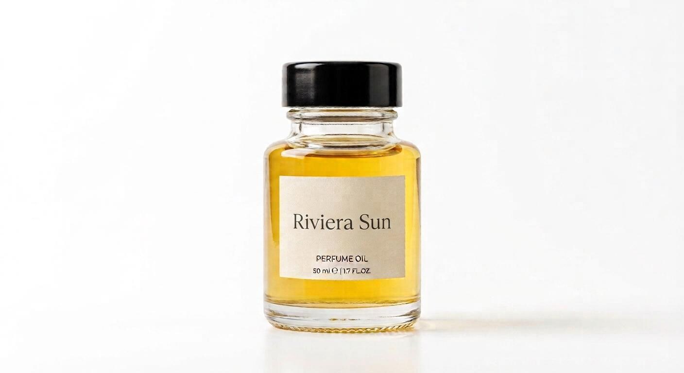 Riviera Sun perfume oil concentrate in a glass bottle by Ambre Royale
