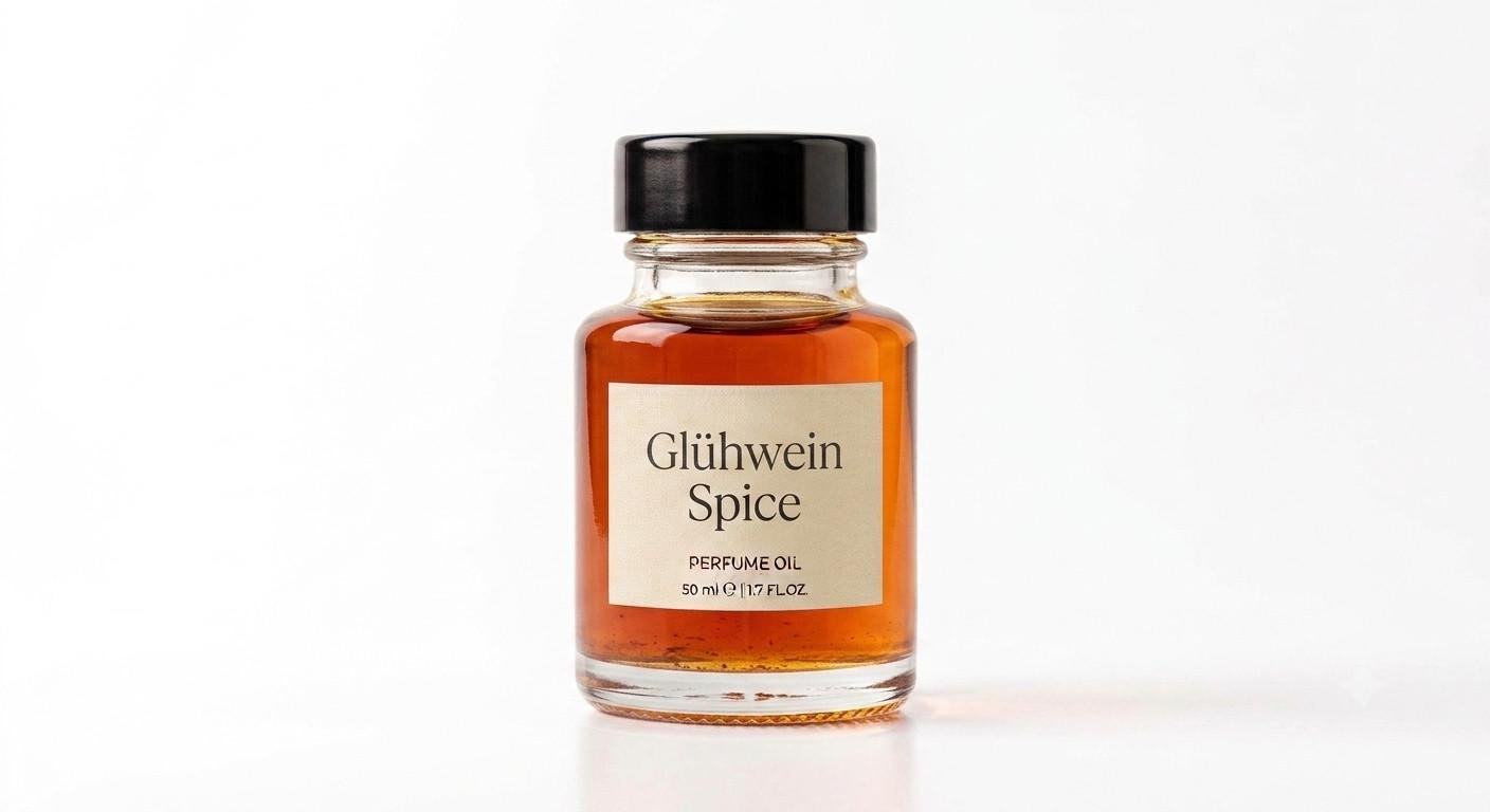 Glühwein Spice perfume oil concentrate in a glass bottle by Ambre Royale