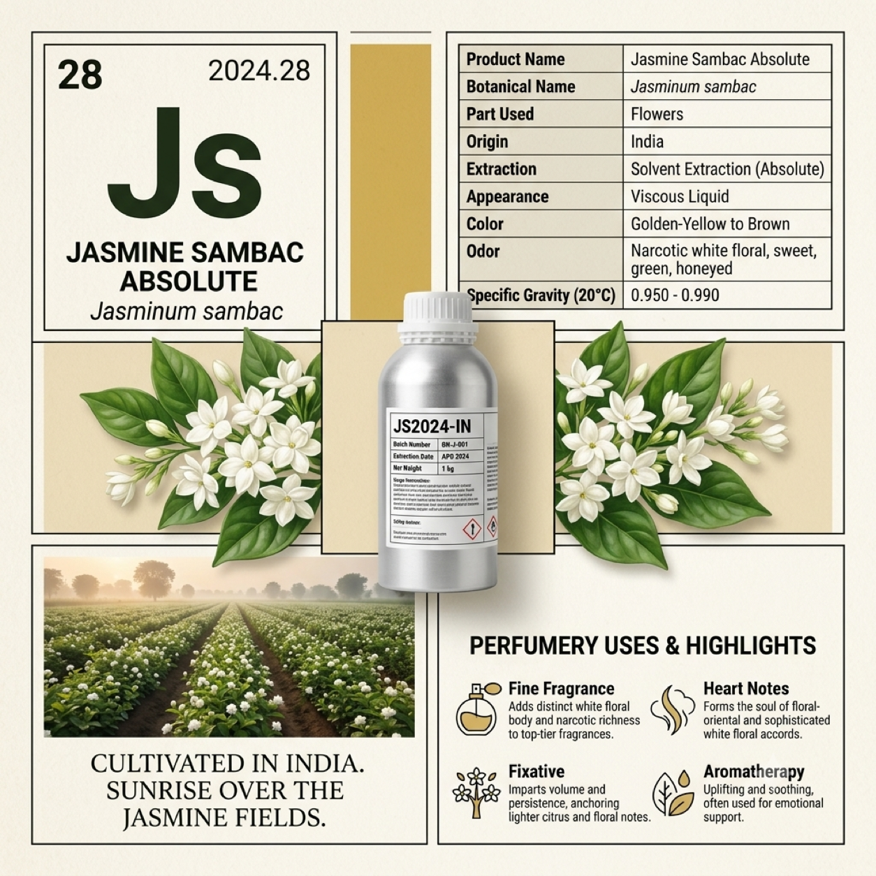 Absoluto de Jazmín Sambac - Jasminum sambac
